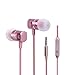 Earbuds In Ear Headphones Earphones Metal Noise Isolatingfor iPhone iPad iPod Android Smartphones Tablets Laptop Mac Computer MP3/4 Mic Controller Rose Gold Headset Built-in Mic 3.5mm