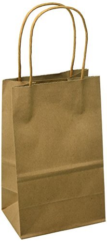 12CT SMALL BROWN BIODEGRADABLE PAPER, PREMIUM QUALITY PAPER (STURDY & THICKER), KRAFT BAG WITH STURDY HANDLE