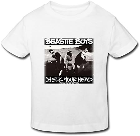 XFSHANG Kids Toddler Retro Short Sleeve Beastie Boys Check Your Head T-Shirt White US Size 5-6 Toddler