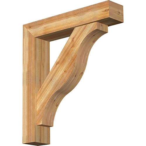 8"W x 40"D x 44"H Funston Block Rough Sawn Bracket w/Offset Brace, Western Red…