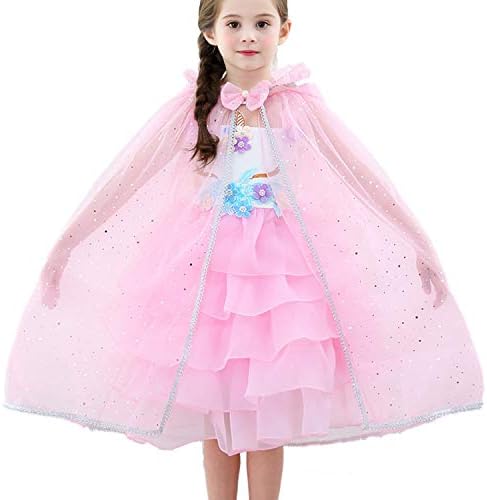 Girls Dress Up Cloak Princess Tutu Rainbow Skirts for Birthday Wedding Party