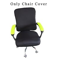 Loghot Spandex Polyester Chair Covers for Computer Office, Stretch Rotating Split Chair Cover Fit Most Chair (Black)