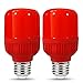 LOHAS Red Light Bulb Edison Base E26 LED, 40W CFL Red Bulb Replacement, Red Glow Night Night Bedroom, 550 Lumen, Home Decorations Party Christmas Halloween Lighting Festival Lights, 2 Pack
