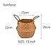 Natural Seagrass Belly Basket Panier Storage Plant Pot Collapsible Nursery Laundry Tote Bag with Handles (13