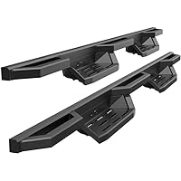 APS Stainless Steel 6.5in Pocket Steps Square Tube Rocker Guards Compatible with Ford F150 SuperCrew Cab & 2017-2025 F250 201