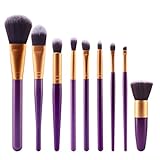 Bolayu 9Pcs Cosmetic Brush Sets Makeup Brushes Kits Tools (Gold)