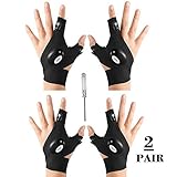 REENFAYA LED Flashlight Gloves Fingerless Outdoor