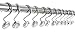 BINO 'Jewel' Chrome Shower Curtain Hooks, Set of 12 Shower Curtain Rings - Shower Hooks