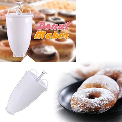 Mini Donut Maker Dispenser - Manual Donut Depositor Dropper Plunger Dough Batter Dispenser Hopper- Frying Model Creative Donut Creation DIY Baking Tool Hot Style (White) - Thumbnail 4