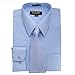 TUSCANY Uomo Men's Regular-Fit Solid Long Sleeve Button Down Dress Shirt (18½ 34-35, Light Blue)