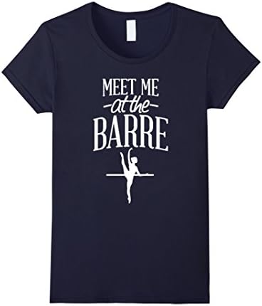 Womens Meet Me At The Barre Ballerina Dance T-Shirt Small Navy