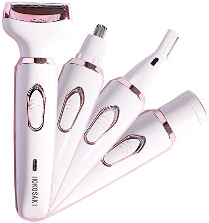 HOKOSAKI 女性用シェーバー 電気シェーバー レディース 充電式 4in1 防水 人気 ボディ 鼻毛 顔 脇 足 眉毛 シェーバー