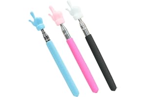 3 Pcs Telescopic Teachers Pointer Mini Retractable Finger Stick for Classroom Extendable Hand Elementary School Kindergarten 