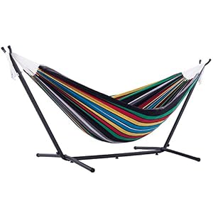 Vivere UHSDO9-27 Hammock, 9′, Rio Night with Charcoal Frame