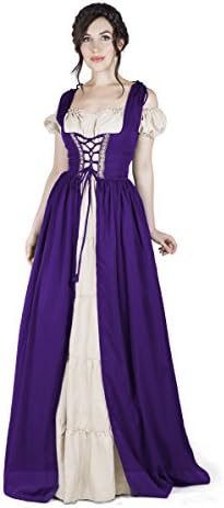 Boho Set Medieval Irish Costume Chemise and Over Dress