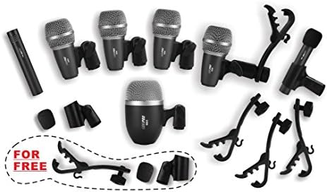 Wired Drum Microphone Kit for Drum and Other Musical Instruments (A whole set)