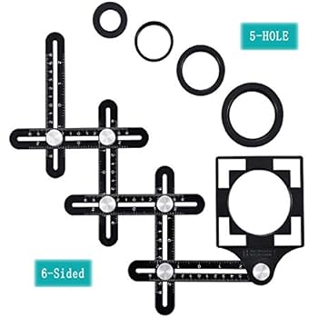 6-Sided Angle Measurement Tool, Tile Tools with 5 -Hole Positioning Aperture, Upgraded Aluminum Alloy ruler with Locato by ZOTA- New Tools for 2020