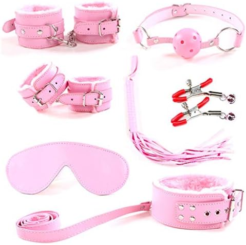 Hirio1 Female's B-o-n-d-a-ge R-ES-tr-ai-nt-s Bo-u-nd Set Kit Outfits G-a-g Ma-sk Beginners (Color : Pink)