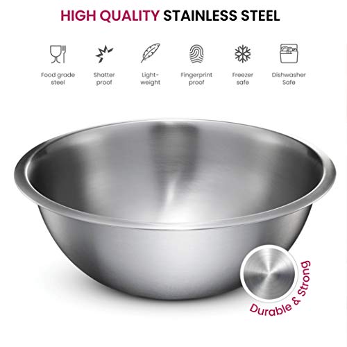 FineDine Stainless Steel Mixing Bowls (Set of 6) Easy To Clean