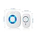 Etekcity Wireless Doorbell Operating at 1000-feet with Plug-in Receiver, Battery-powered Receiver and Push Button, 52 Chimes, White (1-2)
