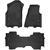 Husky Liners X-act Contour Floor Mats | Fits 2019-2024 Dodge Ram 1500 Quad CAB ONLY | Front & 2nd Row, 3-pc Black - 53698