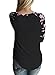 Astylish Women's Casual Long Sleeve Floral Print T-Shirts Striped Blouse Tops Black X-Large