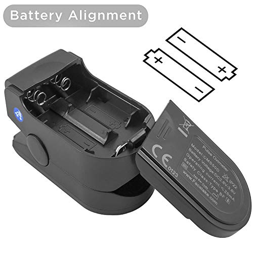 Facelake FL-350 Pulse Oximeter with Carrying Case & Batteries & Lanyard, Black