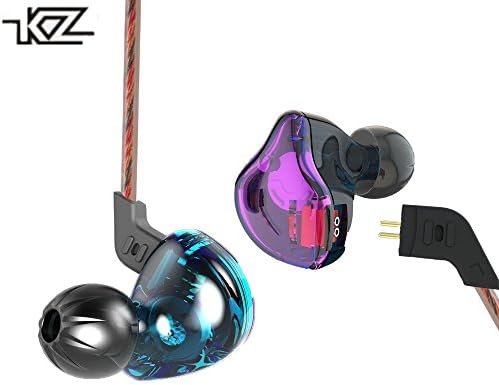 KZ In-Ear Earbud Headphones , Colour Balanced Armature+Dynamic Hybrid Dual Driver Earphones HIFI Earbuds Bass Noise-canceling Headset In-ear Earphones for Smartphone, Tablet, Running, Workout, GYM