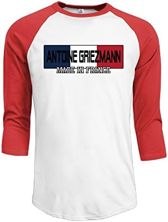 DOLIFE Mens Euro 2016 France Griezmann 3/4 Sleeve Baseball T Shirt Red