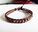 4 mm Red jasper bracelets,stone bracelets,leather,men bracelets,women bracelets,fashion bracelets