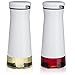 CHEFVANTAGE Olive Oil and Vinegar Cruet Dispenser Set with Elegant Glass Bottle and Drip Free Design - White