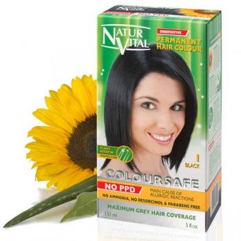 Permanent Hair Dye,Permanent Hair Color. Coloursafe, No Ammonia,Resorcinol,Parabens, or PDD. (~1 Black Hair)