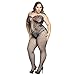 Deksias Fishnet Bodystocking Plus Size Crotchless Bodysuit Lingerie for Women (one Size, Black)