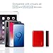 Portable Charger, Vancely 10000mAh Small Powerbank, High Capacity 4.8A Dual USB Battery Pack, Fast Charging External Battery with LED Indicator Power Bank Compatible for iPhone, Samsung, Huawei (Red)
