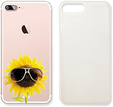 Sunflower Wearing Glasses Transparent Plastic Phone Case for iphone 7 _ SUPERTRAMPshop (iphone 7)