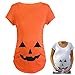 Qiaonai Tops for Pregnant Woman Pumpkin Carved Face Halloween Printed Maternity Clothes Tee Shirt Pregnancy Clothes