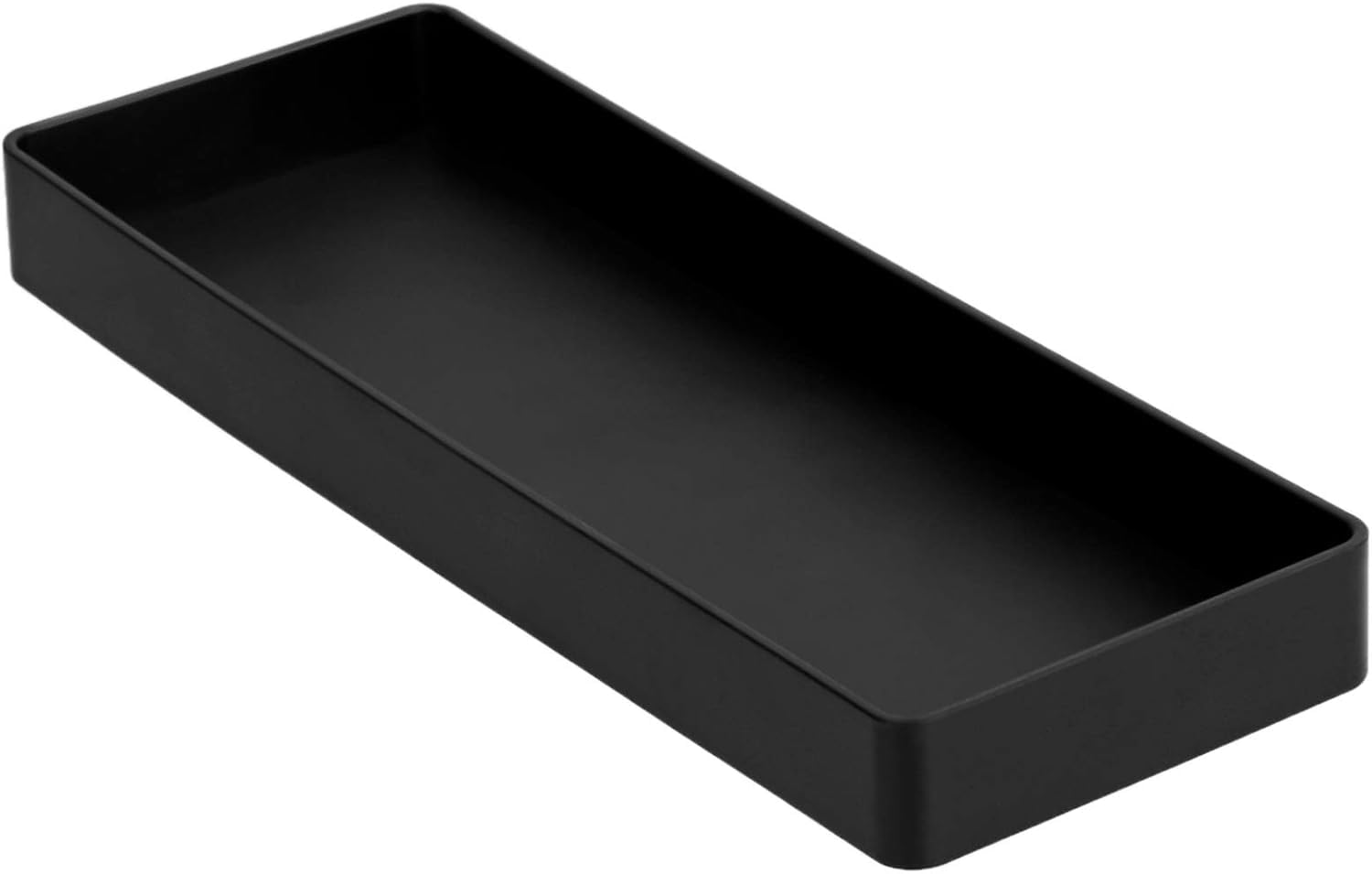 Amazon Basics Rectangular Plastic Organizer, Half Accessory Tray, 23.9 x 8.4 x 2.5 cm, Black