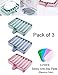 EUICAE Soap Dish Bar Soap Holder Soap Dishes Tray Saver Case Box for Shower Bathroom Kitchen Dish Drainer Drying Rack Pack of 3 + 3 Slip Resistant Anti-Slip Pads