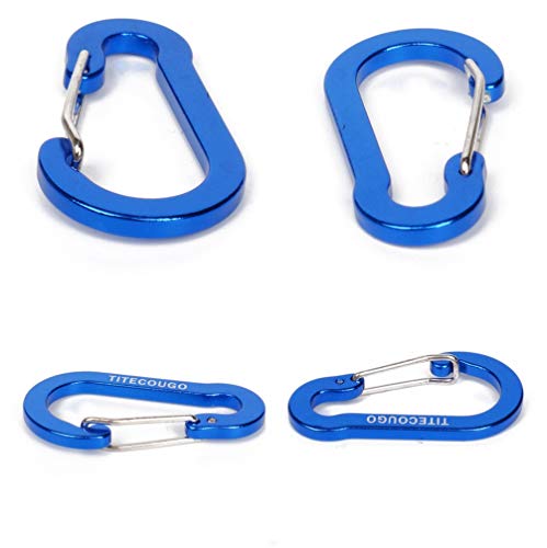 Carabiner Clip,Aluminum D-ring Locking Carabine Flat D-Shape Lock Snap Backpack Water Bottle Keychain Climbing Gear Accessories EDC Camping Tent Multi Function Tool Multiple Colors Dark Blue 10Q LZ18