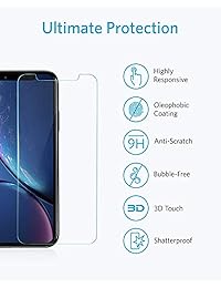 Anker GlassGuard Screen Protector for iPhone XR 2018 with Alignment Frame for Easy, Bubble-  Installation and Double Defence Tempered Glass [Case Friendly] [2-Pack]