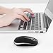 Jelly Comb 2.4G Slim Wireless Mouse with Nano Receiver, Less Noise, Portable Mobile Optical Mice for Notebook, PC, Laptop, Computer, Macbook - Black and Silver