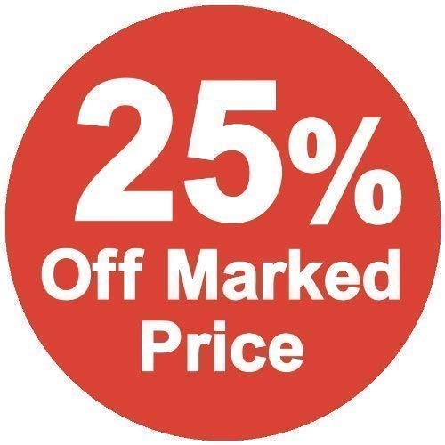 25 Percent Off Marked Price Stickers - 1000 Pack - 25mm