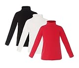 ReliBeauty Girls 3 Pack Cotton Turtleneck Long Sleeve T-Shirt