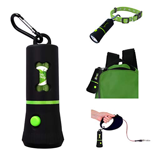 Waste Bags Dispenser with LED Flashlight, Poop Bag Holder for Dog Lead