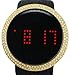 Techno Pave Iced Out Bling Created Lab-Diamond Gold Digital Touch Screen Sports Designer Metal Band Watch