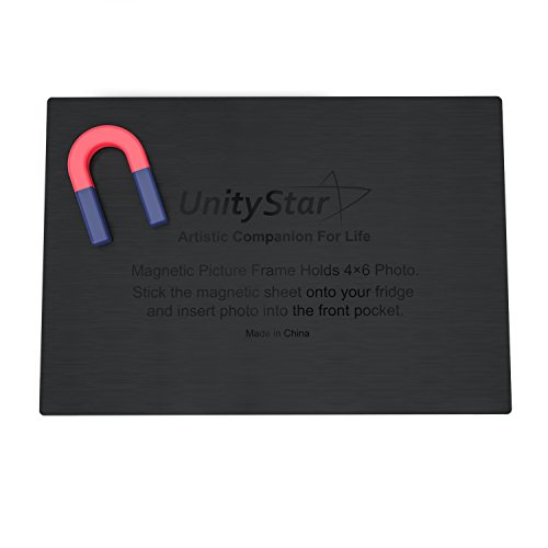 UnityStar 30-Pack Magnetic Picture Frames for Refrigerator,Holds 4x6 Inch Photos,Black