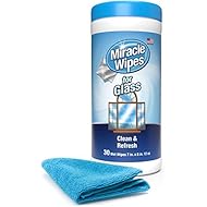 MiracleWipes for Glass - Disposable, Streak Free Cleaning Wipes for Mirrors, Windows, Home and Auto - (30 Count)