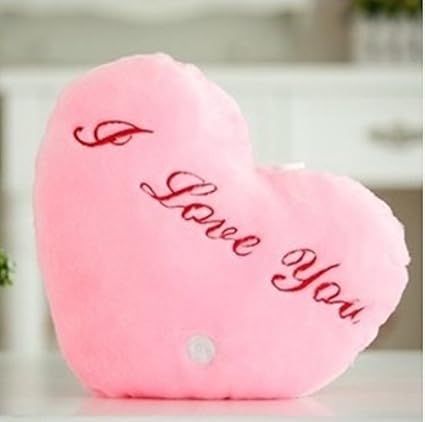 Desire Deluxe Light Up Heart Pillow Glowing Pink Heart Shape Led
