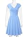 Lotusmile Elegant Dresses, Womens Casual Dress A Line Cap Sleeve V Neck (Small, SkyBlue)