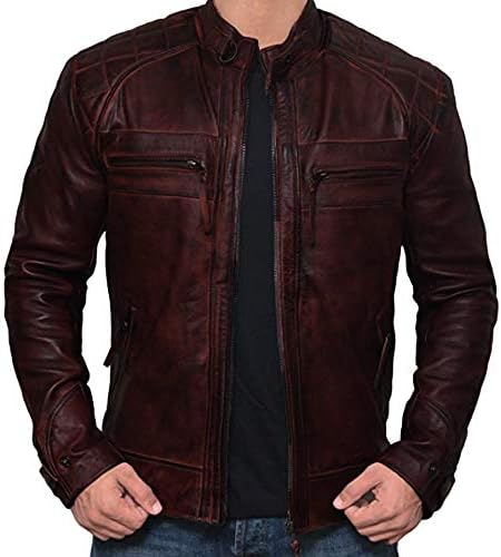 Trailblazerzz Mens Leather Jackets Motorcycle Bomber Biker Real Lambskin Leather Jacket for Men